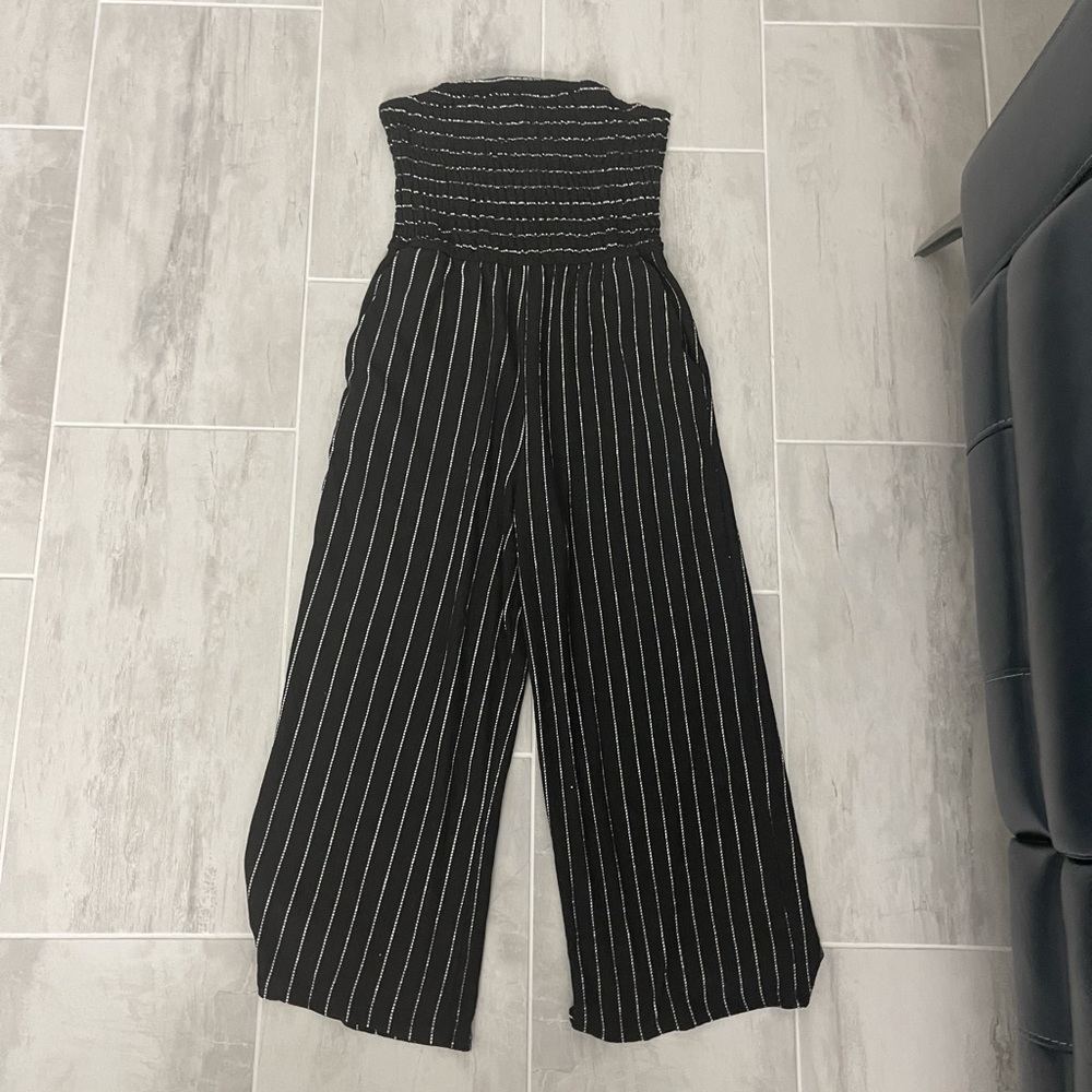 Altar’d State Black and White Striped Jumpsuit
